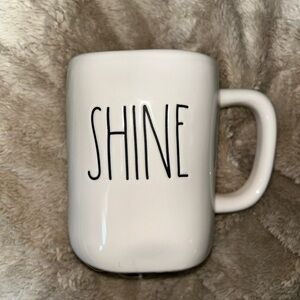 Rae Dunn White Ceramic Mug with 'SHINE' Text